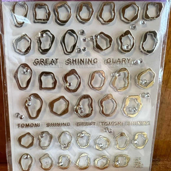 Gold, Silver & Rhinestone Nail Art Stickers - Picture 2 of 3